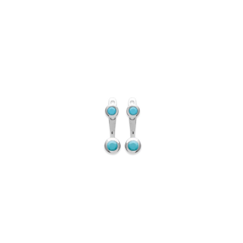 Boucles d'oreilles et dessous de lobe Carador argent 925/000 et turquoise