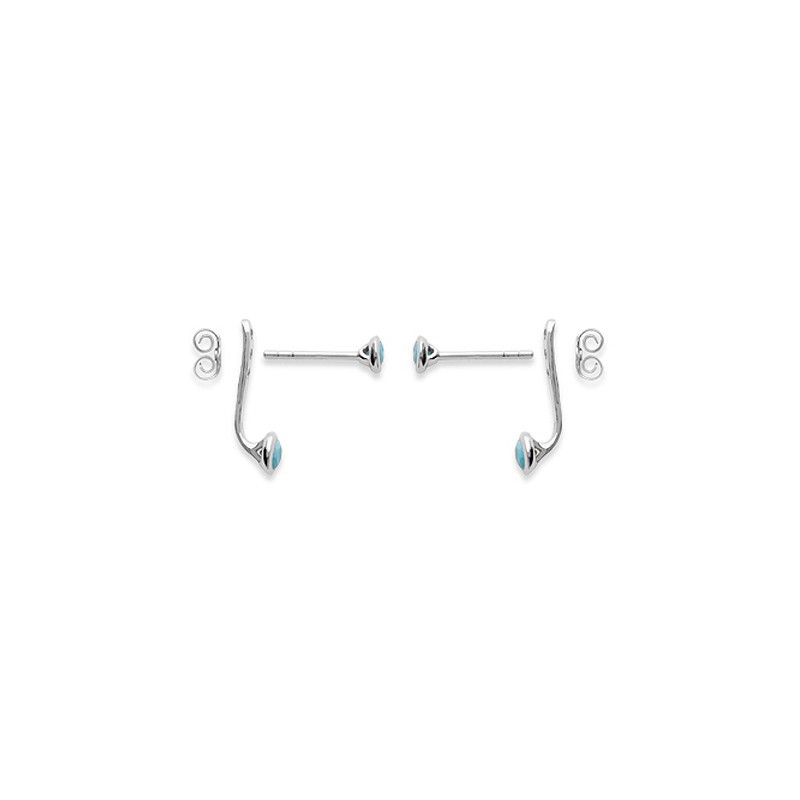 Boucles d'oreilles et dessous de lobe Carador argent 925/000 et turquoise