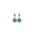 Boucles d'oreilles et dessous de lobe Carador pavage turquoise en argent 925/000