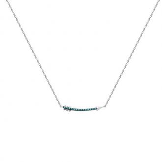 Collier Carador motif flèche en argent 925/000 et turquoises