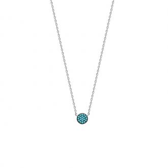 Collier  Carador pastille pavée de turquoises en argent 925/000