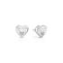 Boucles d'oreilles Guess petits cœur gravés métal argenté et cristaux UBE82082