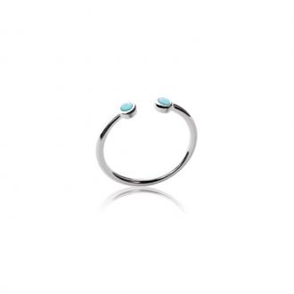 Bague ouverte Carador puces turquoises en argent 925/000