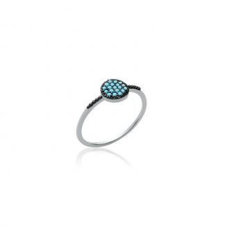 Bague Carador pavage turquoise en argent 925/000