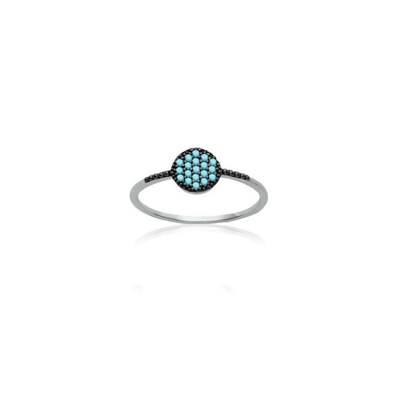 Bague Carador pavage turquoise en argent 925/000