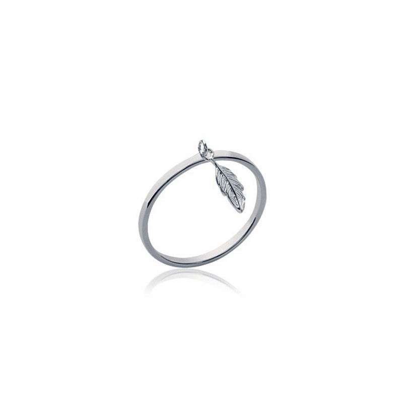 Bague Carador motif plume mobile en argent 925/000