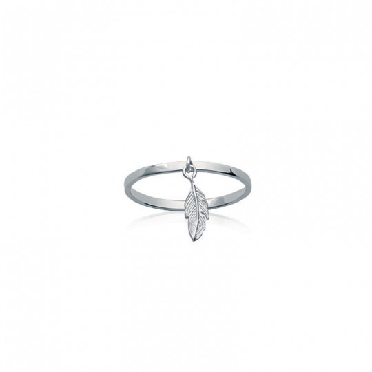 Bague Plume En Argent Sterling 925 - Taille O - Neuf Sans Emballage - Bijou Délicat Argenté