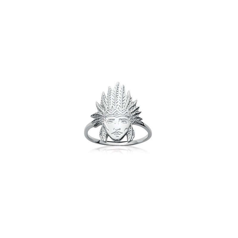 Bague Carador motif tête d'indien en argent 925/000