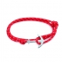 bracelet Phebus cordon rouge et blanc, fermoir ancre 35-0849