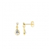 Boucles d'oreilles pendantes Carador poire en or jaune 375/000 et oxyde de zirconium