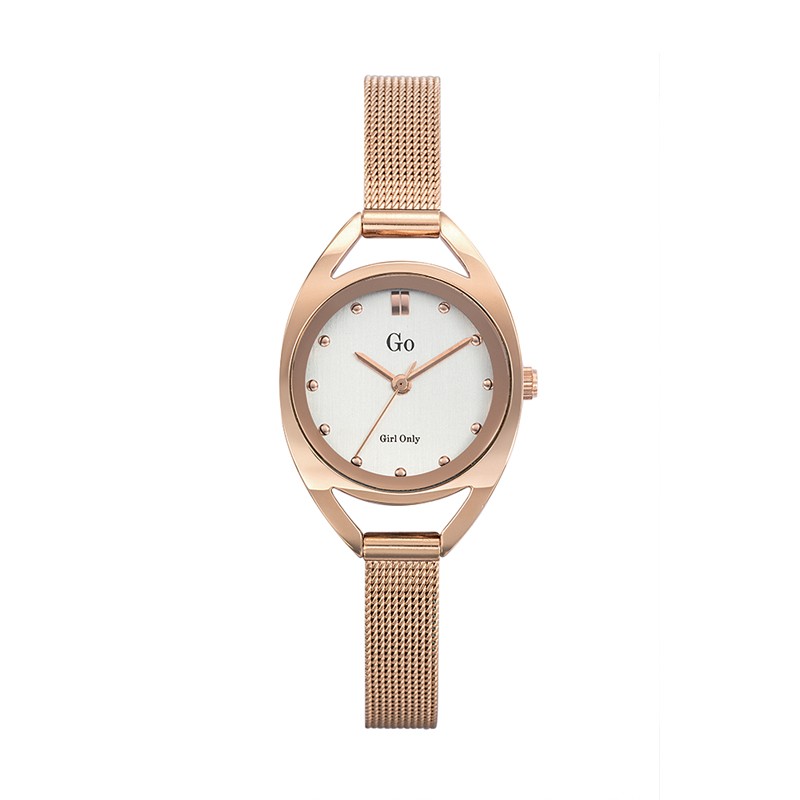 Montre Go Girl Only dorée rose maille milanaise 695984