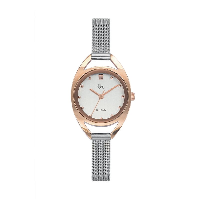 Montre Go Girl Only dorée rose maille milanaise argentée 695986