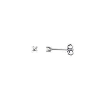 Boucles d'oreilles puces Carador argent 925/000 et oxyde de zirconium rond 2 mm