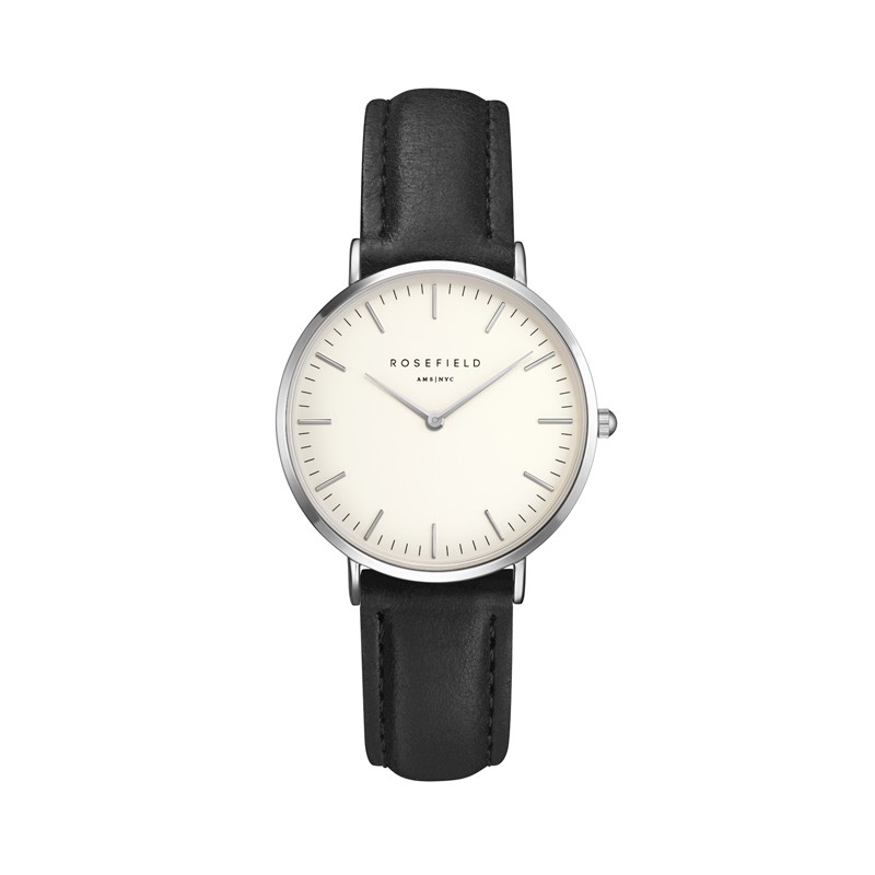 Montre Rosefield collection Tribeca argentée et noire TWBLS-T54