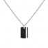 Collier Phebus acier avec plaque céramique noire 72/0036