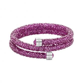 Bracelet Jonc double Swarovski Crystaldust Fuchia 5292449