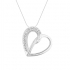 Collier Carador coeur or blanc 375/000 et diamant