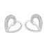 Boucles d'oreilles Carador coeur en or blanc 375/000 et diamant