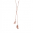 Collier Amporelle double pendentif plume en acier argenté G-NST1384_IPR