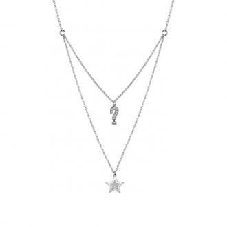 Collier Guess Feelguess double chaine argenté UBN83066