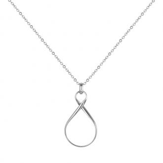 Collier Amporelle pendentif boucle en acier argenté LSN3363-N