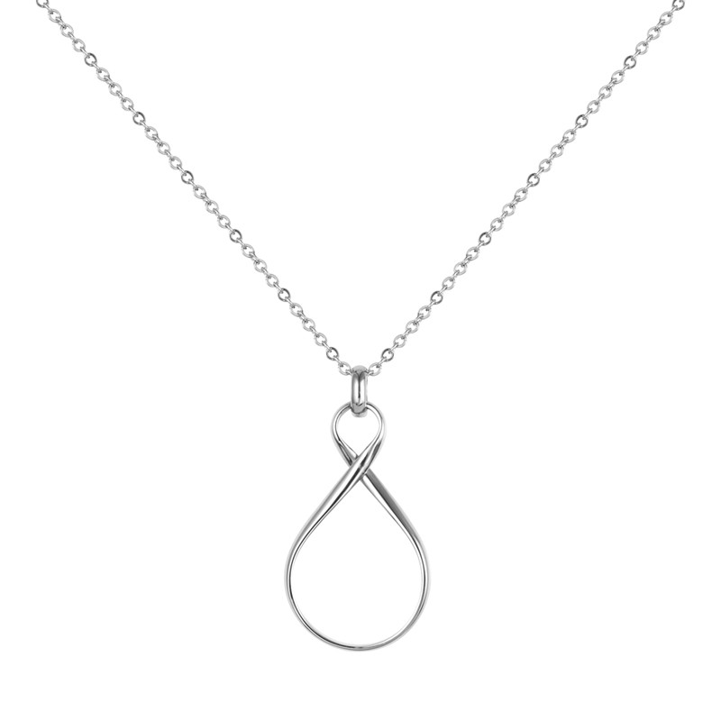 Collier Amporelle pendentif boucle en acier argenté LSN3363-N