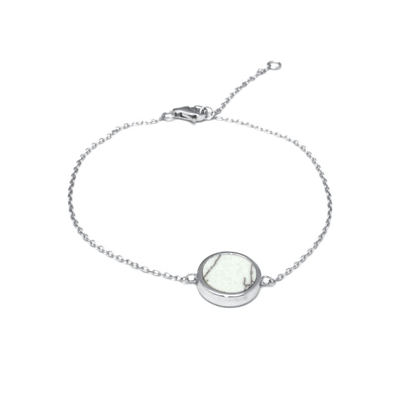 Bracelet Silver Pop motif rond en Argent 925/000 et Howlite