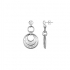 Boucles d'oreilles Amporelle pendante motif cercles acier et oxydes de zirconium