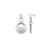 Boucles d'oreilles Amporelle pendante motif cercles acier et oxydes de zirconium