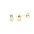 Boucles d'oreilles Carador or jaune 375/000, perle et oxyde de zirconium