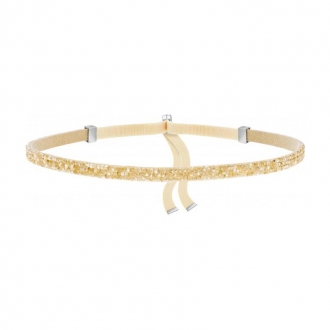 Bracelet Swarovski Necklace tissu et cristaux doré 5279166