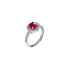 Bague joaillerie Carador argent 925/000, pierre rouge