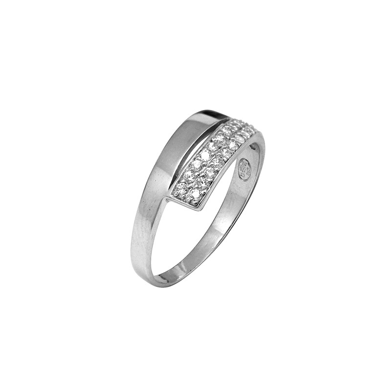 Bague Carador fantaisie pavée d'oxydes de zirconium argent 925/000