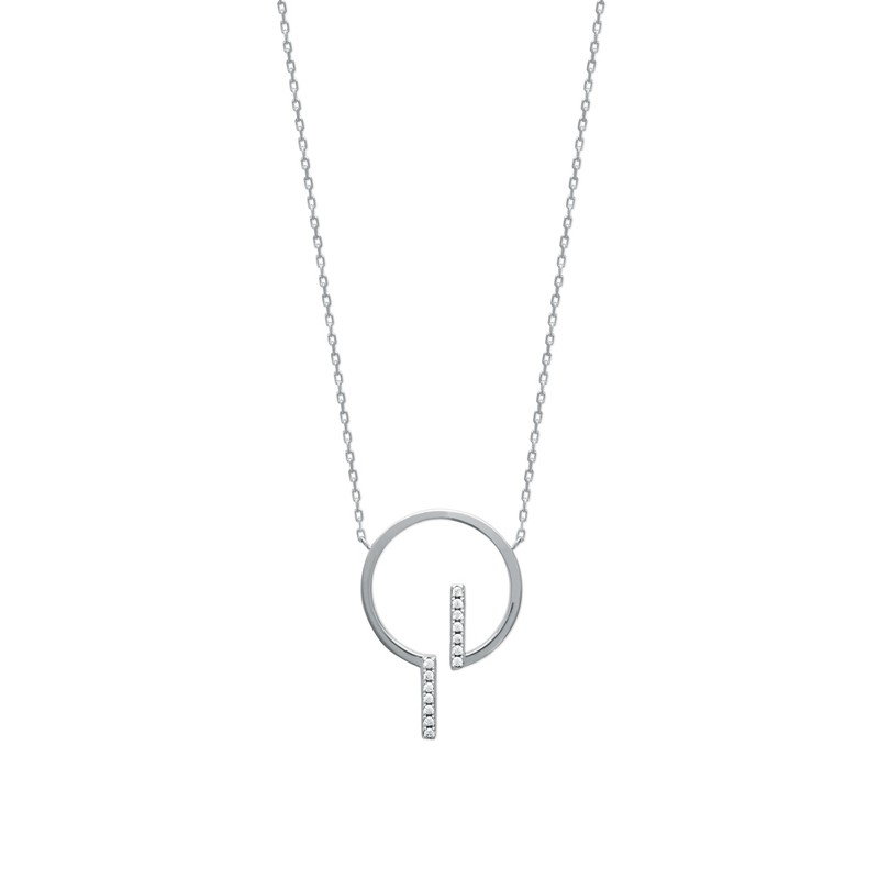 Collier Carador motif cercle ouvert argent 925/000 et oxydes de zirconium