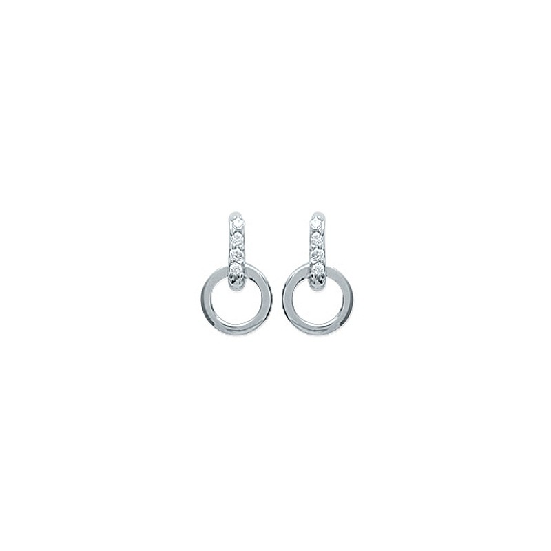 Boucles d'oreilles Carador Minimaliste cercles argent 925/000 et orxydes de zirconium