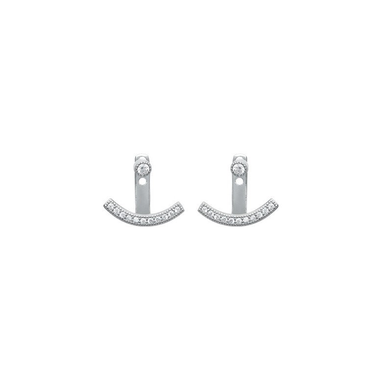 Boucles d'oreilles Carador Minimalsite bijou de lobe argent 925/000 et oxydes de zirconium