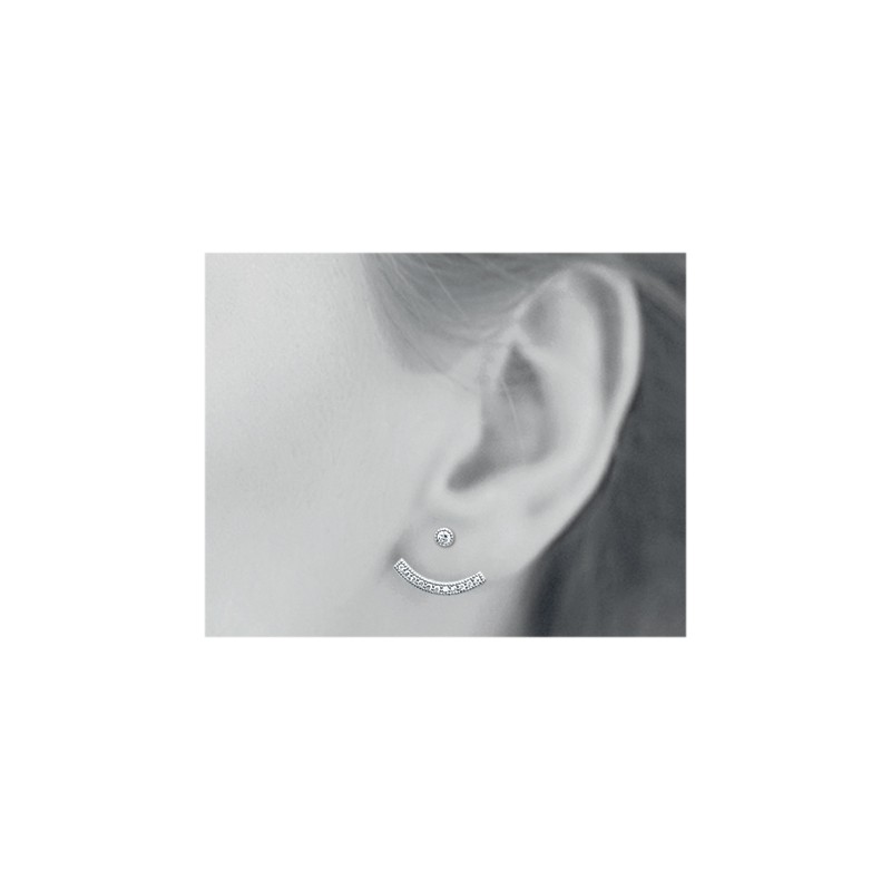 Boucles d'oreilles Carador Minimalsite bijou de lobe argent 925/000 et oxydes de zirconium