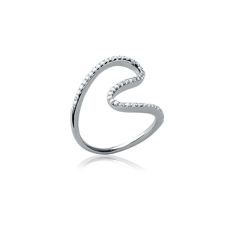 Bague Carador Minimalsite Zig Zag argent 925/000 et oxydes de zirconium