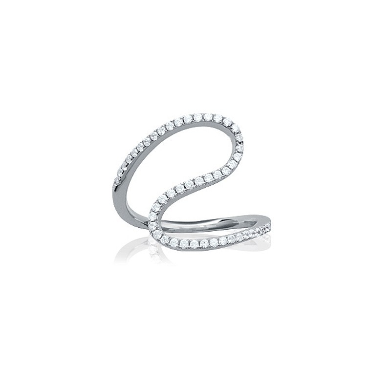 Bague Carador Minimalsite Zig Zag argent 925/000 et oxydes de zirconium