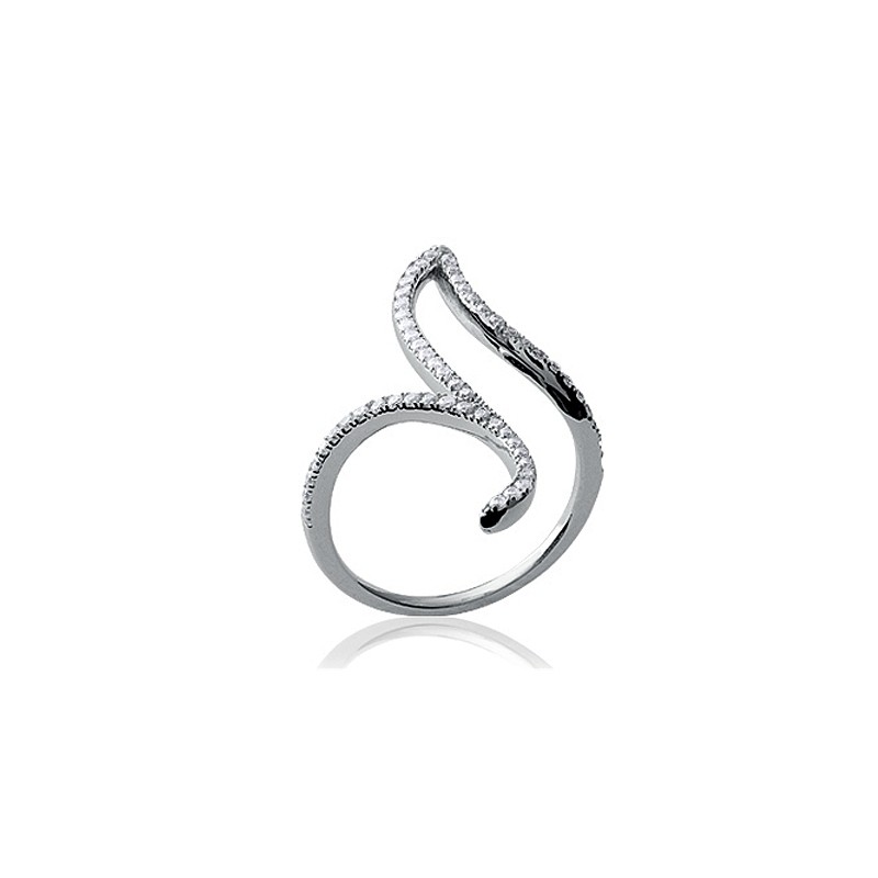 Bague Carador Minimalsite fantaisie argent 925/000 et oxydes de zirconium