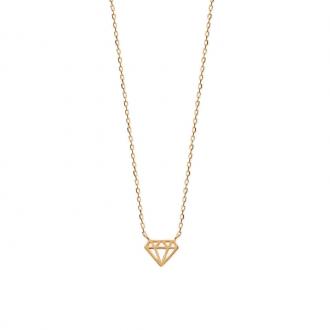 collier Carador collection Happy motif diamant plaqué or 