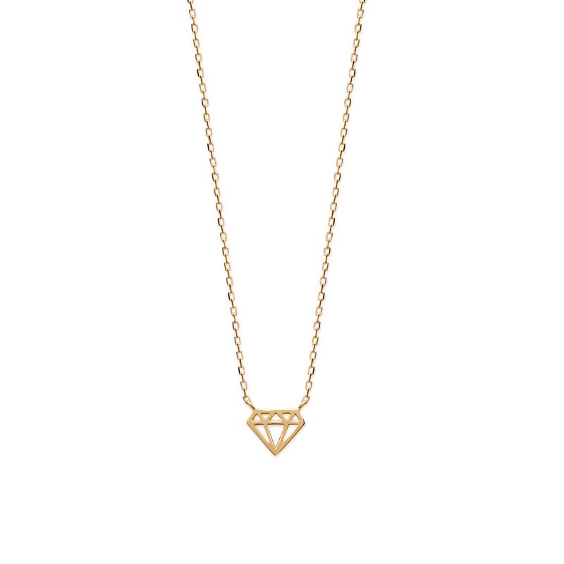 collier Carador collection Happy motif diamant plaqué or 