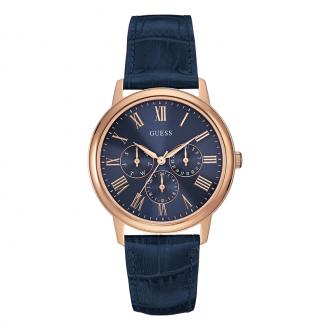 Montre Homme Guess Wafer dorée rose et bleue W0496G4