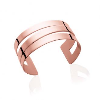 Bracelet manchette Carador trois rangs acier doré rose