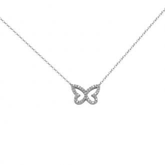 Collier Carador argent 925/000 femme motif papillon