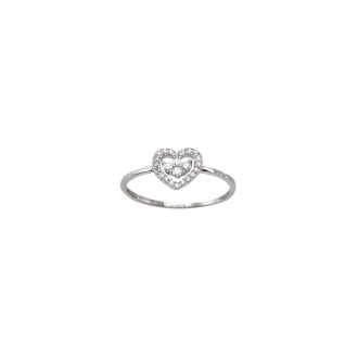 Bague Carador coeur argent 925/000 et cristaux 