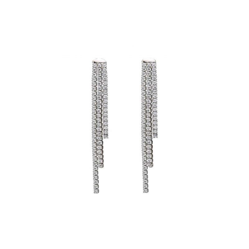 Boucles d'oreilles Carador pendantes fantaisies argent 925/000 et cristaux 