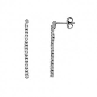 Boucles d'oreilles Carador pendantes argent 925/000 et cristaux 