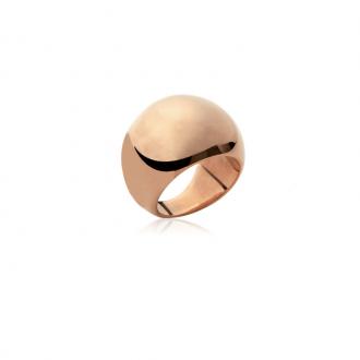 Bague bombée Carador acier doré rose