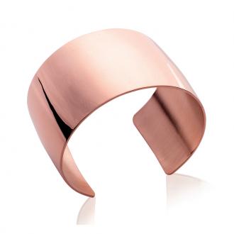 Bracelet manchette Carador fantaisie en acier doré rose